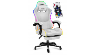 FOTEL GAMINGOWY Obrotowy KUBEŁKOWY RGB LED PILOT