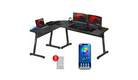BIURKO GAMINGOWE KOMPUTEROWE NAROŻNE GRACZA PILOT