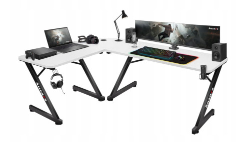 BIURKO GAMINGOWE KOMPUTEROWE NAROŻNE GRACZA HUZARO