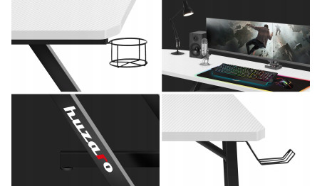 BIURKO GAMINGOWE KOMPUTEROWE NAROŻNE GRACZA HUZARO