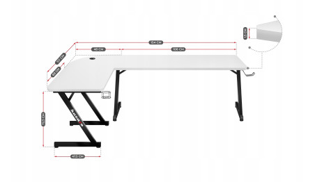 BIURKO GAMINGOWE KOMPUTEROWE NAROŻNE GRACZA HUZARO