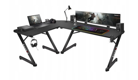 BIURKO GAMINGOWE KOMPUTEROWE NAROŻNE GRACZA HUZARO
