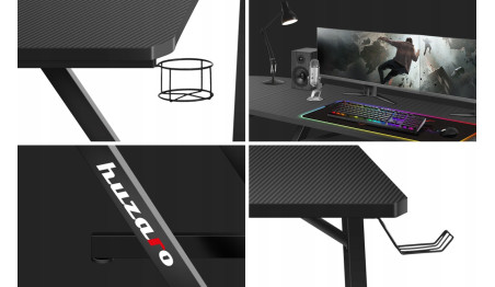BIURKO GAMINGOWE KOMPUTEROWE NAROŻNE GRACZA HUZARO