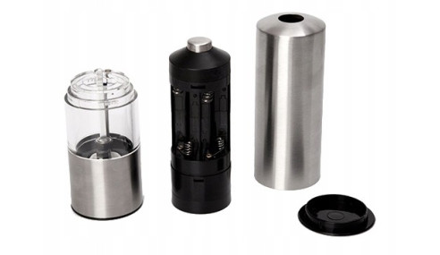 Elektryczny Młynek Pieprz Sól Przyprawy Stalowy