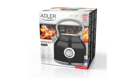 CZAJNIK ELEKTRYCZNY RETRO TERMOMETR ZEGAROWY