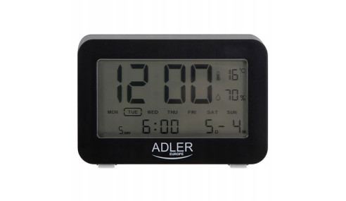 ZEGAR Elektroniczny CZARNY STACJA TEMPERATURA BUDZ