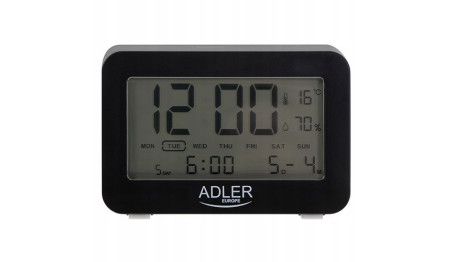 ZEGAR Elektroniczny CZARNY STACJA TEMPERATURA BUDZ