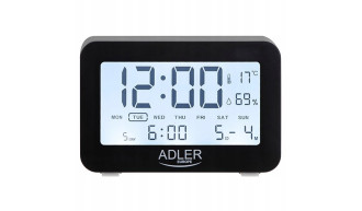 ZEGAR Elektroniczny CZARNY STACJA TEMPERATURA BUDZ 2