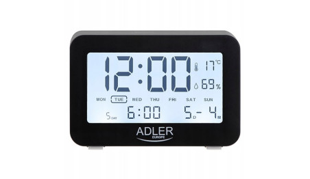 ZEGAR Elektroniczny CZARNY STACJA TEMPERATURA BUDZ