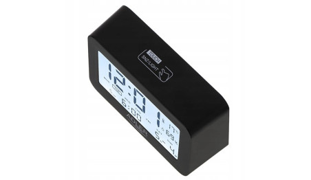 ZEGAR Elektroniczny CZARNY STACJA TEMPERATURA BUDZ