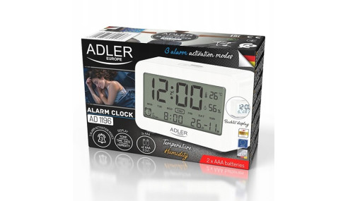 ZEGAR Elektroniczny STACJA TEMPERATURA BUDZIK WILG