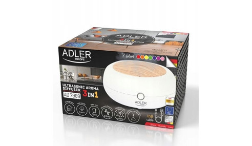 Ultradźwiękowy Dyfuzor Zapachowy USB 3w1 Adler