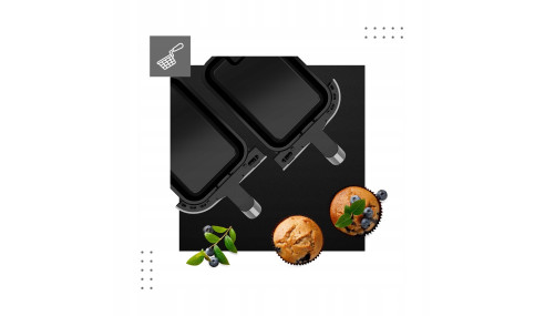 FRYTKOWNICA BEZTŁUSZCZOWA 2 kosze FRYTOWNICA 9L 2600W XXL DUAL COOK Vertenz