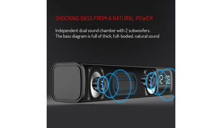 GŁOŚNIK RADIOBUDZIK ZEGAR BUDZIK Bluetooth/USB/AUX