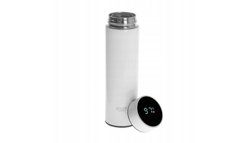 KUBEK TERMICZNY TERMOS DUŻY na kawę herbatę LED dotykowy biały