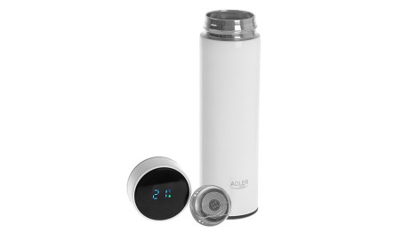 KUBEK TERMICZNY TERMOS DUŻY na kawę herbatę LED dotykowy biały