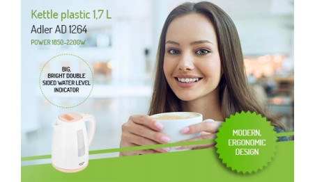 Czajnik elektryczny 1,7 L 2200W Adler AD1264 biały