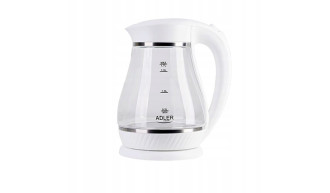 CZAJNIK ELEKTRYCZNY SZKLANY LED 1,7L 2200w Adler AD1274 biały 2