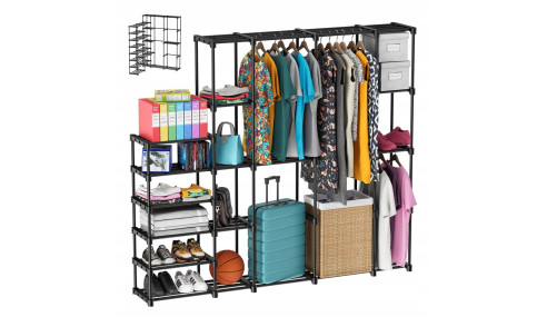 WIESZAK STOJĄCY NA UBRANIA BUTY STOJAK SZAFA METAL GARDEROBA PANELOWA XXL