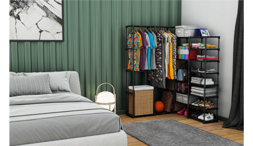 WIESZAK STOJĄCY NA UBRANIA BUTY STOJAK SZAFA METAL GARDEROBA PANELOWA XXL