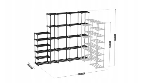WIESZAK STOJĄCY NA UBRANIA BUTY STOJAK SZAFA METAL GARDEROBA PANELOWA XXL