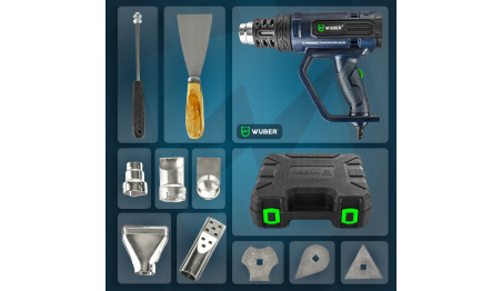 OPALARKA ELEKTRYCZNA z LCD 2 BIEGI REGULACJA MOCNA 2200W +5 DYSZ + SZPACHLA