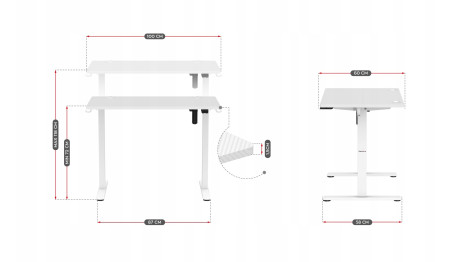 BIURKO GAMINGOWE ELEKTRYCZNE KOMPUTEROWE STOLIK DLA GRACZA REGULACJA HUZARO