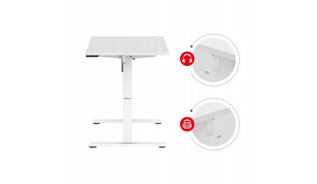 BIURKO GAMINGOWE ELEKTRYCZNE KOMPUTEROWE STOLIK DLA GRACZA REGULACJA HUZARO