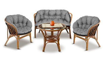 Poduszki OGRODOWE 2x122cm+190cm na meble rattanowe