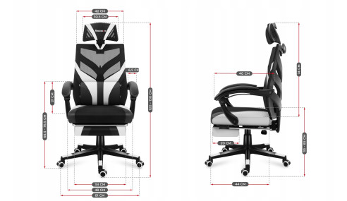 FOTEL GAMINGOWY obrotowy komputerowy biurowy PODNÓŻEK Krzesło dla Gracza