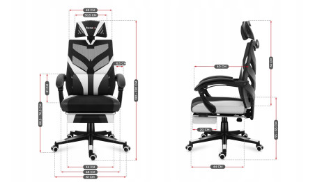 FOTEL GAMINGOWY obrotowy komputerowy biurowy PODNÓŻEK Krzesło dla Gracza