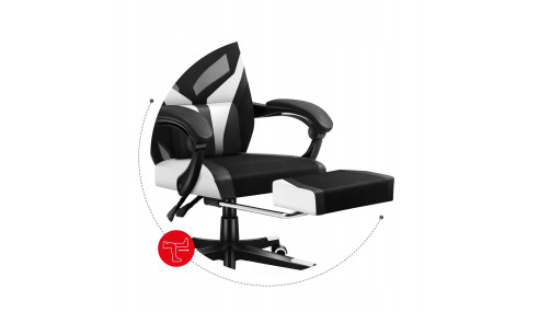 FOTEL GAMINGOWY obrotowy komputerowy biurowy PODNÓŻEK Krzesło dla Gracza