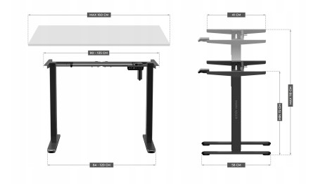 Mocny Stelaż Biurka Elektrycznego Stolika Regulacja Wysokości Mark Adler