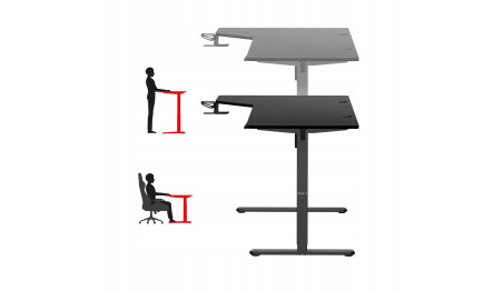 BIURKO GAMINGOWE ELEKTRYCZNE KOMPUTEROWE STOLIK DLA GRACZA REGULACJA HUZARO