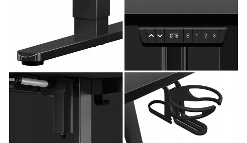 BIURKO GAMINGOWE ELEKTRYCZNE KOMPUTEROWE STOLIK DLA GRACZA REGULACJA HUZARO