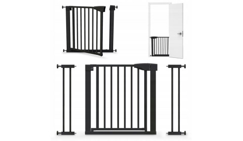 BARIERKA ZABEZPIECZAJĄCA BRAMKA ROZPOROWA OCHRONNA NA SCHODY I DRZWI CZARNA