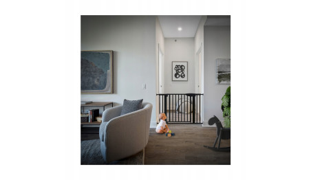 BARIERKA ZABEZPIECZAJĄCA BRAMKA ROZPOROWA OCHRONNA NA SCHODY I DRZWI CZARNA