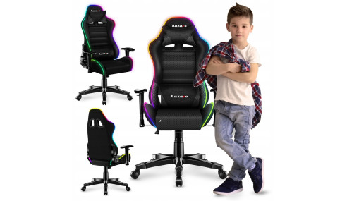 FOTEL GAMINGOWY DLA DZIECKA GRACZA KRZESŁO RGB 74x52x27