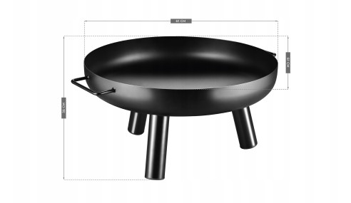 PALENISKO OGRODOWE 60CM OGNISKO GRILL WYSOKIE BBQ