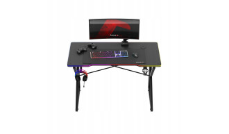 Biurko Gamingowe RGB Stolik Biurowy Gracza LED z Pilotem Carbon Huzaro 2