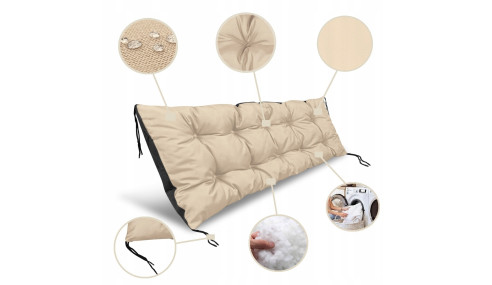 PODUSZKA NA ŁAWKĘ OGRODOWĄ HUŚTAWKĘ LEŻAK TARAS FOTEL 120x40cm WODOODPORNA