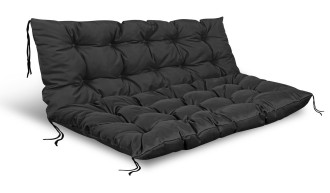 Poduszka ogrodowa 120/80 cm + 120/40 cm na ławkę palety wodoodporna czarna 2