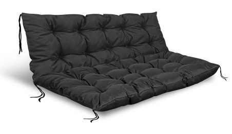 Poduszka ogrodowa 120/80 cm + 120/40 cm na ławkę palety wodoodporna czarna