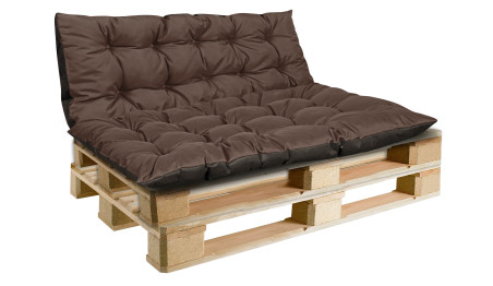 Poduszka ogrodowa 120/80 cm + 120/40 cm na ławkę palety wodoodporna brązowy