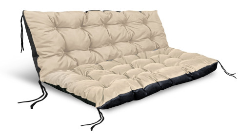 Poduszka ogrodowa 120/80 cm + 120/40 cm na ławkę palety wodoodporna beżowy