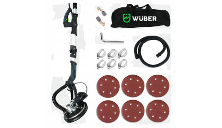 SZLIFIERKA ŻYRAFA DO GIPSU GŁADZI TYNKÓW Z ODSYSEM LED 360st 6xPAPIER TORBA