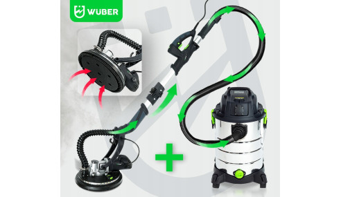 SZLIFIERKA ŻYRAFA DO GIPSU GŁADZI TYNKÓW Z ODSYSEM LED 360st 6xPAPIER TORBA