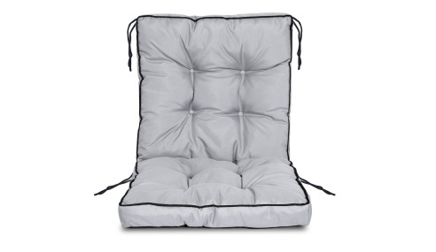 Poduszka ogrodowa na krzesło wysoki bok z lamówką 50x50x50 cm ciemnoszara