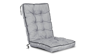 Poduszka ogrodowa na krzesło wysoki bok z lamówką 50x50x80 cm ciemnoszara