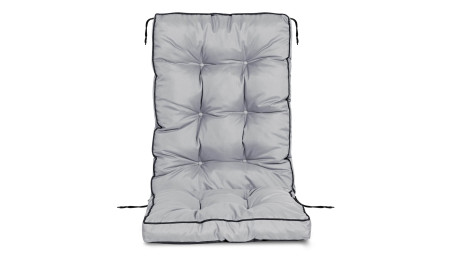 Poduszka ogrodowa na krzesło wysoki bok z lamówką 50x50x80 cm ciemnoszara